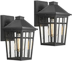 Darkaway Outdoor Sconce Lights Wall Light Fixtures, Front Porch Light Outdoor Wall Anti-Rust Waterproof Aluminum with Glass Exterior Light Fixture for Patio, Yard, Doorway, Garage(2 Pack, Black) by Darkaway