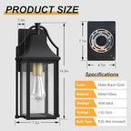 Dusk to Dawn Outdoor Wall Sconce, Waterproof Outdoor Porch Lights - Image 6
