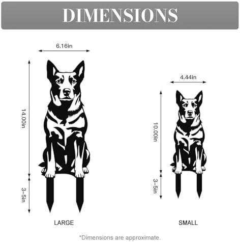 10" Blue Heeler Statue Garden Stake - Image 4