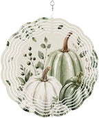 10 Inch Thanksgiving Fall Wind Spinner for Yard and Garden,Green Pumpkin Autumn Eucalyptus Rustic Floral Hanging Ornaments Outdoor 3D Kinetic Wind Sculpture Spinners Indoor Outdoor Patio Décor Gift by Unknown
