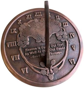 Brass Thoreau Sundial with Owl Face-Decorative Garden Timepiece-Garden Sundial-Solid Brass Verdigris Highlight Finish Perefct for Gifting by Unknown