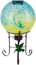 10" Diameter Solar Color-Changing Gazing Ball with Metal Stand by YELENEW