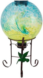10" Diameter Solar Color-Changing Gazing Ball with Metal Stand by YELENEW