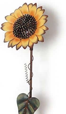 E-view Metal Sunflower Garden Stakes - Spring Outdoor Decorative Plant Flower Stake - Lawn & Yard Ornaments 39" Tall - Image 4