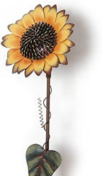 E-view Metal Sunflower Garden Stakes - Spring Outdoor Decorative Plant Flower Stake - Lawn & Yard Ornaments 39" Tall - Image 4
