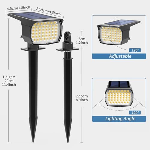 WENATY Solar Spot Lights Outdoor Waterproof Spotlights 12 Pack Warm White - Image 6