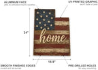 Utah "Home" State Shape Sign — Vintage American Flag Wall Decor — UV-Printed Aluminum (Not Real Wood) — Patriotic State Pride Art for Indoors & Outdoors — Made in USA - Image 2