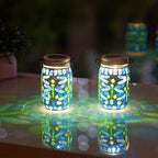 Starsoul 4 Pack Solar Hanging Lanterns Outdoor Waterproof, Mosaic Dragonfly Decor Glass Solar Outdoor Lights, Decorative Solar Lantern for Outside Pathway Patio Porch Yard Decor - Image 6