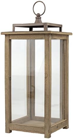 Stonebriar 18 Inch Rustic Wooden Candle Hurricane Lantern, For Table Top, Mantle, Wall Hanging, or Garden Display, Indoor & Outdoor Use, Extra Large - Image 4