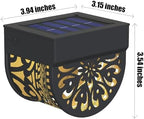 4 Pack Solar Fence Lights Outdoor Wall Lights Plastic Solar Powered Deck Step Stair Lights Mandala Theme Waterproof Fence Solar Light for Garden Post Patio Yard Decor, Gardening Gifts for Women Mom - Image 7