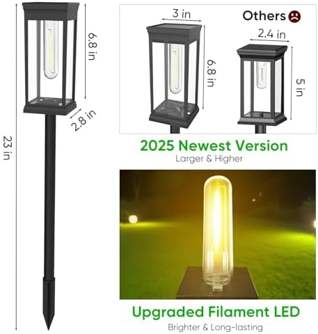 8 Pack Solar Pathway Lights Outdoor,IP65 Waterproof - Bright Solar Lights Outdoor,Auto On/Off Pathway Lights Solar Powered,Solar Path Lights for Walkway Driveway Garden - Image 5