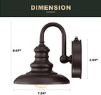LONEDRUID Dusk to Dawn Sensor Outdoor Gooseneck Barn Light Fixture Brown - Image 6