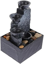 Artificial Water Fountain Battery Operated Portable Table Top Fountain Indoor Outdoor Decor for Home Office Hotel by HOODANCOS