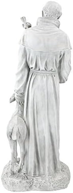 Design Toscano Francis of Assisi, Patron of Animals Religious Garden Decor Statue, 37 inches Tall, Cast Stone Resin, Antique Stone Finish - Image 4