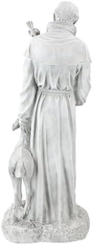 Design Toscano Francis of Assisi, Patron of Animals Religious Garden Decor Statue, 37 inches Tall, Cast Stone Resin, Antique Stone Finish - Image 4