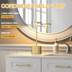 Cordless Rechargeable Table Lamp, 4000mAh Battery Operated, Light Gold, 2 - Image 2