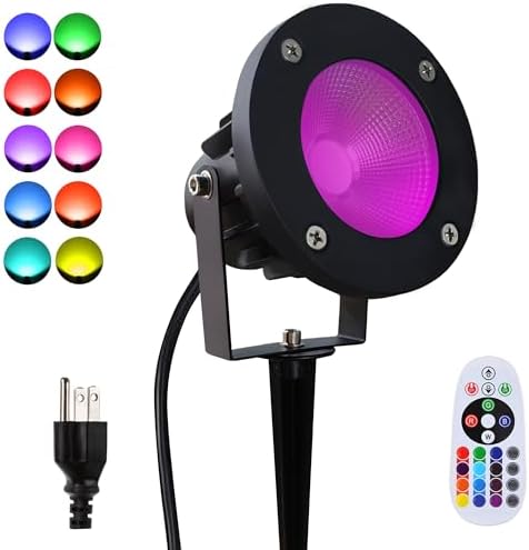 Color Spot Lights Outdoor 120V 25W - Strobe Lights Halloween for Yard, Tree & House - Color Changing Strobe Light for Parties, Christmas, Halloween Decorations by DOBELAY-BackyardAmbianceCreator