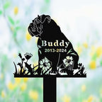 Custom English Bulldog Metal Memorial Stake Sign Personalized British Bulldog Grave Marker Garden Decor Dog Name Yard Remembrance Stake Pet in Heaven Loss of Dog Sympathy Gift - Image 4