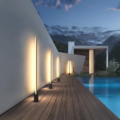 Outdoor Bollard Light Stainless Steel Slim Post Light Modern Pathway Light for Garden Lawn Walkway Yard Driveway Landscape Outdoor Lighting for Villas Hotels Courtyards Parks(Medium) - Image 2