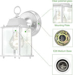 WISBEAM 4 Packs White Outdoor Wall Lantern, Exterior Waterproof Wall Sconce for House, Aluminum Housing Plus Glass, Wet Location Rated, ETL Qualified, Bulbs Not Included - Image 4
