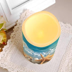 Beach Shells Flameless Candle Set of 4 with Remote Control and Timer Battery Operated Candles Waterproof Flickering Realistic LED Candle Suitable for Outdoor Seaside Proposal - Image 6