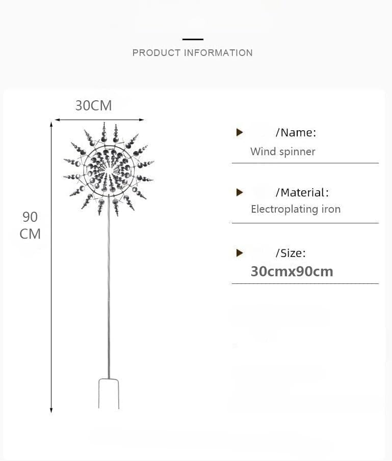 Wind Spinner, Outdoor Metal Windmill Spinner - Yard Art Spinner Wind Catchers Sculpture for Patio, Lawn & Garden Decor，Yard Garden Large Yard Art Kinetic Windmill for Outside. Size:90CMx30CM - Image 2