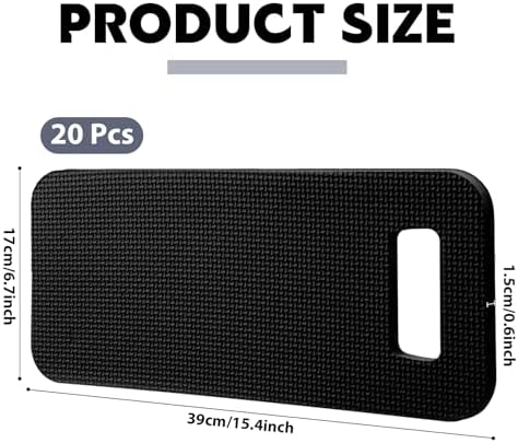 Riakrum 20 Pcs Garden Kneeling Pad Garden Knee Pad Thick Foam Knee Mat Waterproof Cushion for Kneeling Multi Functional and Church Kneeler for Praying, Baby Bath, Yoga, 15.4 x 6.7 Inch (Black) - Image 2