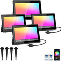 T-SUN 4 Pack 30W RGB Flood Lights Outdoor Color Changing Flood Lights by T-SUN