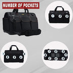 FASTECH 22-inch Heavy Duty Bottom Tools Bag With Wide Mouth For Tool Storage, Carrier and Organizer, Tool Bag For Men, Wide Mouth Tote Bag With Inside Pockets (22Inch) - Image 4