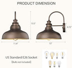 4 Pack Outdoor Wall Lights, Farmhouse Barn Light, Oil Rubbed Bronze - Image 3