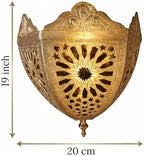 Set of 2 Moroccan Brass Wall Sconce, Handcrafted Filigree Style, Living Room Ambient Accent Lighting Gift, Half Dome Sconce (Atlas) - Image 2