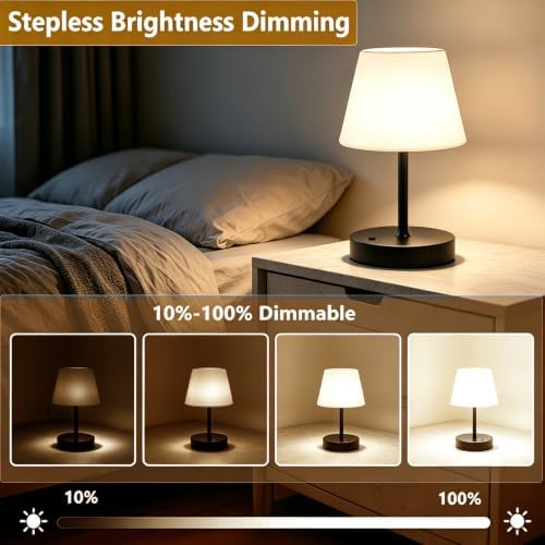 Rechargeable Table Lamp, Cordless Shower Lamp Waterproof- Black - Image 3
