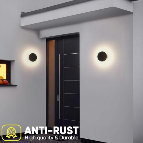 LED Outdoor Wall Light, Modern Black Exterior Wall Sconce Light - Image 2
