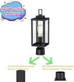 WISBEAM Outdoor Post Light, Pole Lantern, E26 Base 60W Max, Metal Housing Plus Glass, ETL Qualified, Bulbs not Included - Image 4