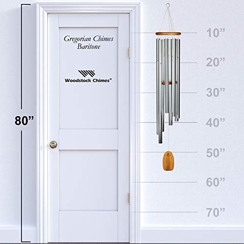 Woodstock Wind Chimes Garden Decor for Outside Outdoor Patio Decor 56" Inspirational and Memorial Sympathy Wind Chime Porch Decor Gregorian Wind Chime Baritone Deep Toned Sound Silver Wind Chimes(GBS) - Image 3