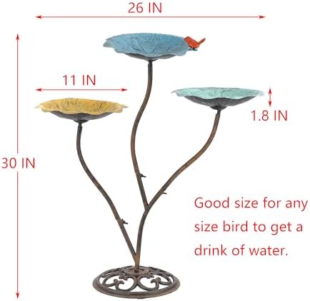 Cast Iron Pedestal Bird Bath Feeder Combo for Outside, Heavy Duty Outdoor Bird Bath/Feeder for Wildlife, Stable and Easy to Clean Birdbath - Image 5