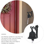 SUPVOX Rustic Green Hanging Bell 110x80x130mm Cast Iron Wall Doorbell Manually Shaking Decorative Pendant for Home Yard School Church Outdoor Indoor Use - Image 7