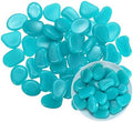 M METERXITY 50-Pack Glow in The Dark Rocks, 1.77" Resin Outdoor Garden Decorations Luminous Pebbles Stones for Garden Plants/Aquarium/Backyard Path, Aquarium Gravel [Light Blue] by MMETERXITY