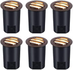 CLOUDY BAY [6 Pack] 9W Low Voltage Landscape Lights,LED Well Lights,Grated Top,12V-24V Waterproof Outdoor,2700K/3000K/3500K/4000K/5000K In Ground Lights for Fence Pathway Deck,Bronze by CLOUDYBAY