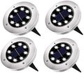 Solar Ground Lights, Solar Garden Lights, 8 Wick Warm Light Outdoor Solar Disk Lights, Waterproof In-Ground Lights, Landscape Lights for Pathway, Yard, Deck, Patio, Walkway, 4 Packs Cold White by Unknown