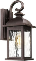 FEMILA Dusk to Dawn Outdoor Wall Sconces, 15" ORB Front Porch Light Fixtures Wall Mount, Exterior Light for Patio, Entryway, Garden, Water Ripple Glass, UL Listed, 4FD54B-PC ORB-WP by FEMILA