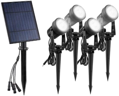 6000k,4 in 1,Solar Spot Lights Outdoor, Solar Powered RGB Landscape Lighting IP65 Waterproof Auto On/Off Spotlights for Outside Garden Yard Landscape Pathway Garage by Unknown