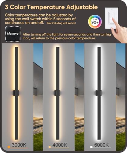Aipsun 71" LED Outdoor Wall Light, Modern Black Exterior Lighting Fixture - Image 4