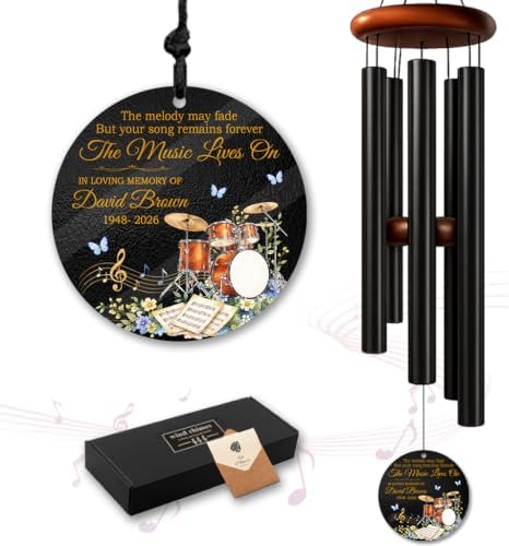 Personalized Drum Set Memorial Wind Chime, Custom Name & Year by AlpadilCo