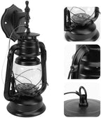 Cabilock Vintage Kerosene Lamp Wall Sconce Retro Decorative Wall Lamp for Restaurant and Bedroom, Black Metal Retro Lantern Without Bulb, American Style Corridor Lighting - Image 3