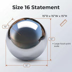 Lulu Decor, Size 16 Silver Stainless Steel Gazing Mirror Ball, Smooth Reflective Shiny Garden Decoration Globe - Image 3