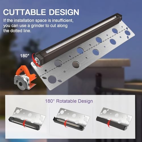 12-Pack 12 Inch Hardscape Lighting, 7W 280LM LED Retaining Wall Lights, 2700K-5000K Selectable,12-24V AC/DC, IP65 Waterproof Low Voltage Step Lights Outdoor, ETL Certified - Image 6