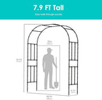 Twira Garden Arch Trellis, 7.9FT(240cm) Metal Garden Arbor Trellis for Climbing Plants Outdoor, Large Wedding Arch for Ceremony, Black Archway Trellises Decoration for Lawn, Patio, Backyard - Image 2