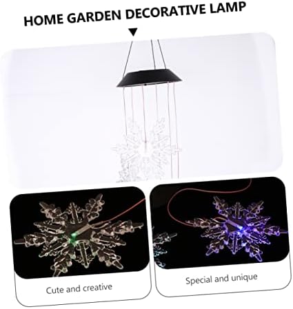 2pcs Color Changing Solar Led Snowflake Wind Chime Light for Decoration Wind Bell Light Holiday Present for Friends Family - Image 3