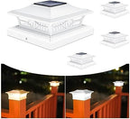 VOLISUN 4Pack Solar Post Cap Lights, 2 Color Modes Deck Lights, White by VOLISUN